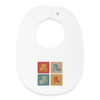 Cycling Road Bike Design - Baby Organic Bib - white - Front