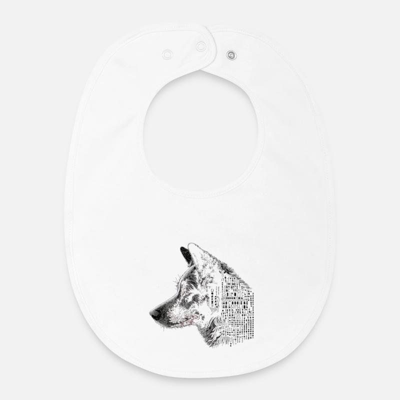 ASCII Chien - Bavoir bébé bio - blanc