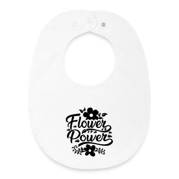 Pouvoir des fleurs - Bavoir bébé bio - blanc - Devant