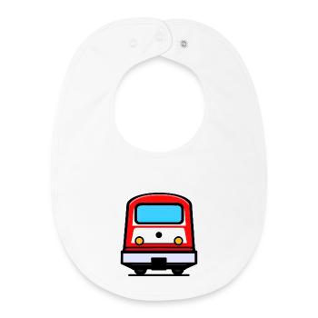 Subway, locomotive, train - Baby Organic Bib - white - Front