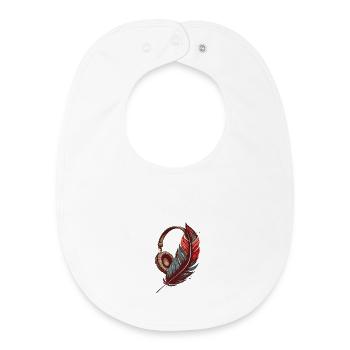 Conception de casque ancien avec stylo, mélomanes - Bavoir bébé bio - blanc - Devant