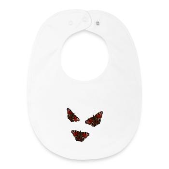 Papillons - Bavoir bébé bio - blanc - Devant