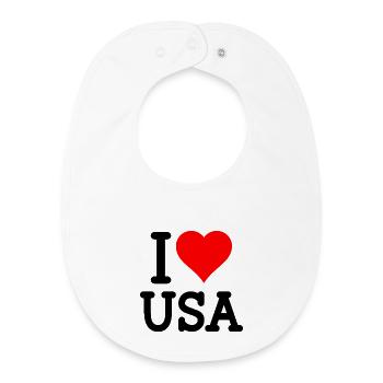 I love USA - Baby Organic Bib - white - Front
