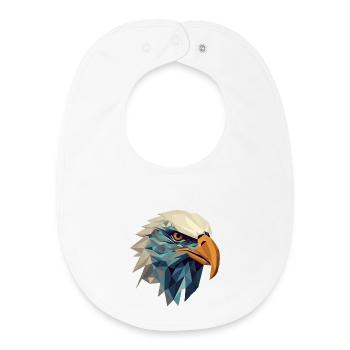 Stylized, geometric eagle - Baby Organic Bib - white - Front
