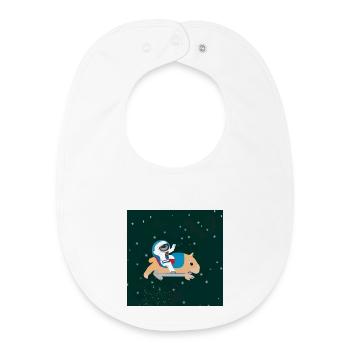 Astronaute sur un capybara spatial - Bavoir bébé bio - blanc - Devant