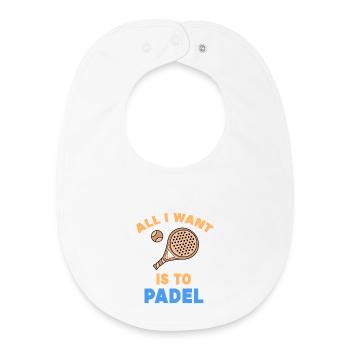 Padel Statement Padel Game Players Rackets Balls - Baby Organic Bib - white - Front