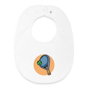 Rackets Balls Padel Sport Player Padel Game - Baby Organic Bib - white - Front