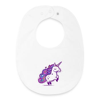 Whimsical Rainbow Unicorn Design - Baby Organic Bib - white - Front