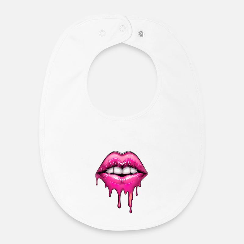Lèvres - Bavoir bébé bio - blanc