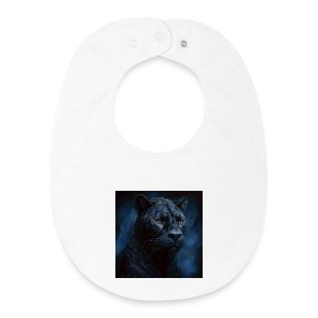 Midnight Panther in Blue Mist - Baby Organic Bib - white - Front