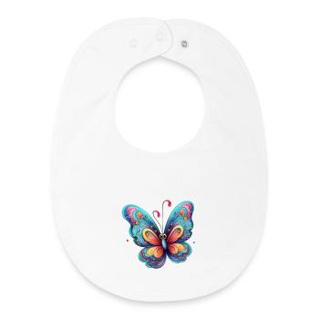 Papillon coloré avec motif dégradé - Bavoir bébé bio - blanc - Devant
