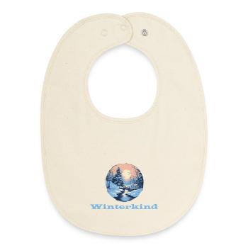 Enfant d’hiver - Bavoir bébé bio - écru doux - Devant