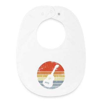 Vintage Ukulele Skizze - Baby Organic Lätzchen - Weiß - Vorne