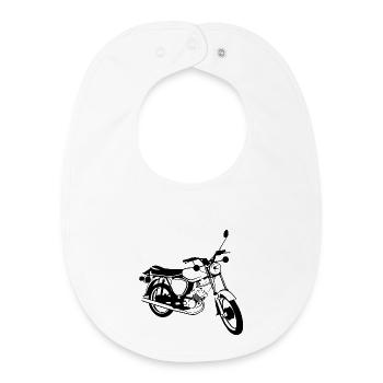 Simson S51 Cyclomoteur Legend GDR East Illustration - Bavoir bébé bio - blanc - Devant