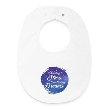 Hunting Stars Catching Dreams - Baby Organic Bib - white - Front