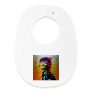 Funky Alien 05 - Baby Organic Bib - white - Front