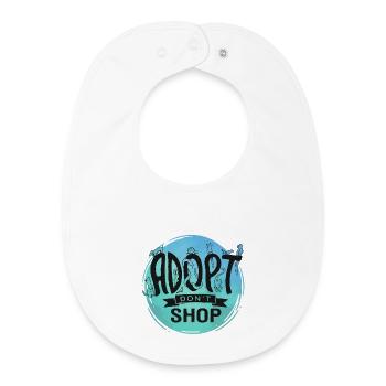 Adopt Don't Shop - Baby Organic Bib - white - Front
