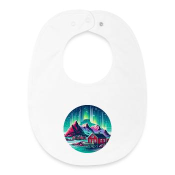 Lofoten Norway Northern Lights - Baby Organic Bib - white - Front