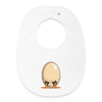Oeuf de poule drôle - Chicken Coop Cartoon - Bavoir bébé bio - blanc - Devant