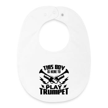 Trumpeter Boy - Baby Organic Bib - white - Front