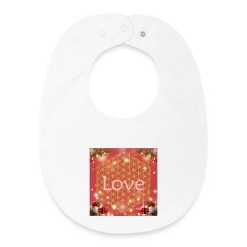 Blume des Lebens Liebe Weihnachten Geschenke - Baby Organic Lätzchen - Weiß - Vorne