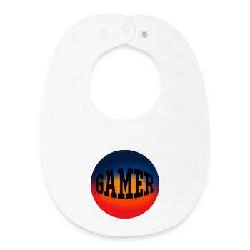 Gamer Game Console - Baby Organic Bib - white - Front