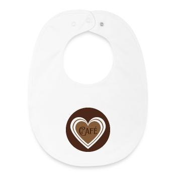 Kaffee mit Herzen - Baby Organic Lätzchen - Weiß - Vorne
