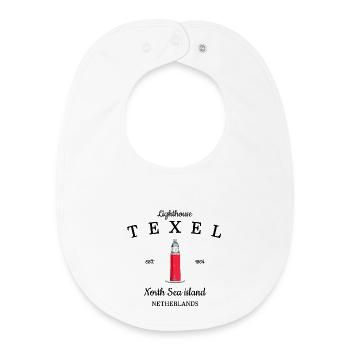 Texel, île de la mer du Nord aux Pays-Bas Dessin - Bavoir bébé bio - blanc - Devant
