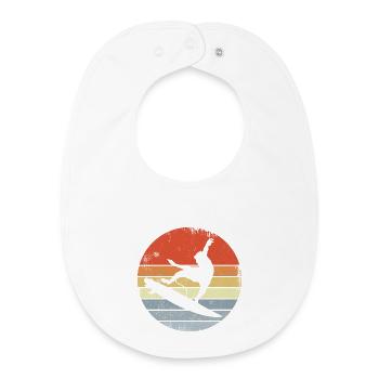 Surfen Vintage Look - Baby Organic Lätzchen - Weiß - Vorne