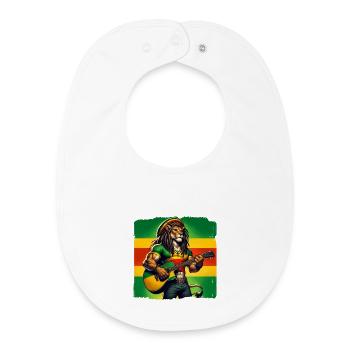 Jamaica lion reggae music - Baby Organic Bib - white - Front
