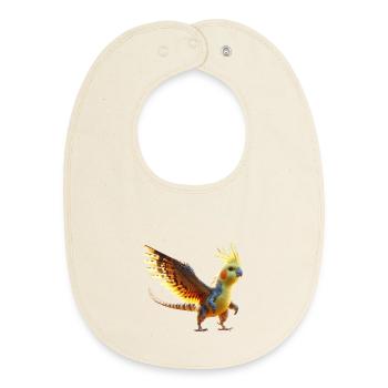 Nymphendino (01) - Baby Organic Bib - soft Ecru - Front