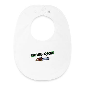 Solid Yard Wood Saw Statement Lumberjack Forestry - Baby Organic Bib - white - Front