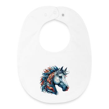 Horse - Baby Organic Bib - white - Front