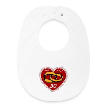 Noces de perles, 30 ans de mariage (25) - Bavoir bébé bio - blanc - Devant