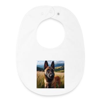 Belgischer Malinois - Baby Organic Lätzchen - Weiß - Vorne