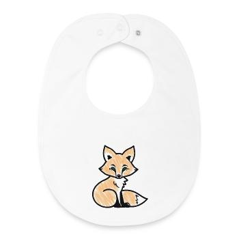 Red Fox (Black) - Baby Organic Bib - white - Front
