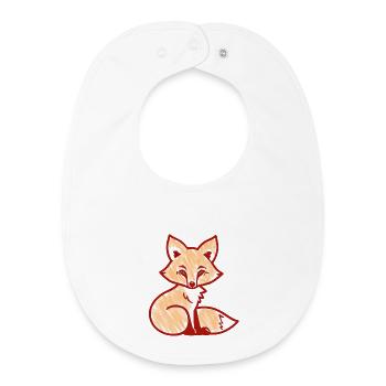Red Fox (Red) - Baby Organic Bib - white - Front