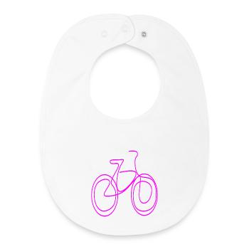 LINE ART BICYCLE PINK MINIMALISM - Baby Organic Bib - white - Front