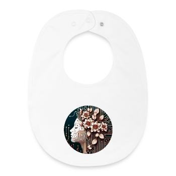 Mechanical Flower Girl - Baby Organic Lätzchen - Weiß - Vorne