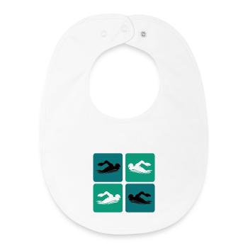 Design de natation - Bavoir bébé bio - blanc - Devant