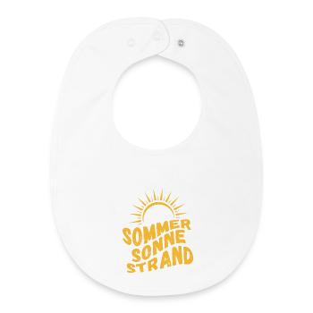 Sommer Sonne Strand und Meer - Baby Organic Lätzchen - Weiß - Vorne