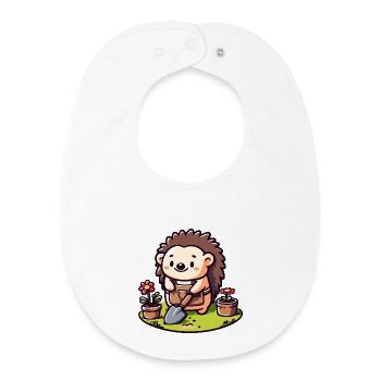 Igelgärtner: Der Blütenkumpel - Baby Organic Lätzchen - Weiß - Vorne