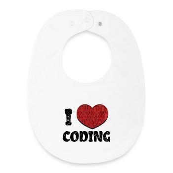 Code Developer Skripting Debug Herz Statement - Baby Organic Lätzchen - Weiß - Vorne