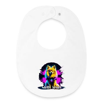 Kleinspitz Spitz Next Level Cyber Hund Geschenk - Baby Organic Lätzchen - Weiß - Vorne