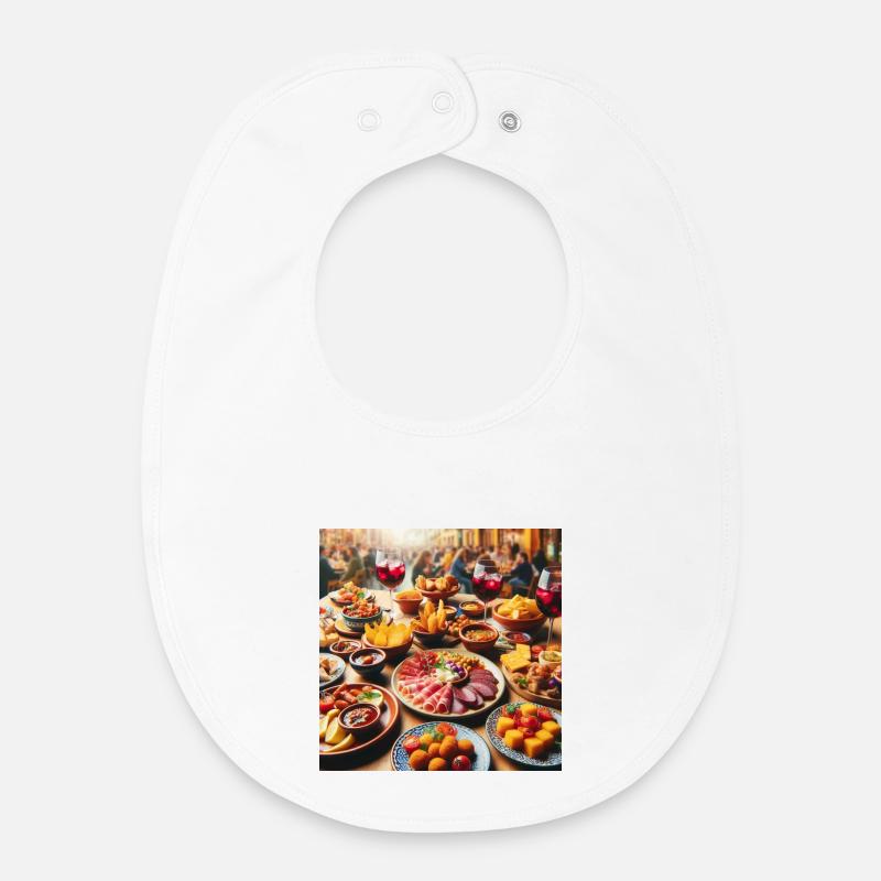 Spanische Tapas - Baby Organic Lätzchen - Weiß