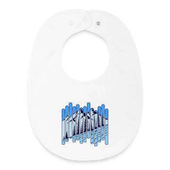 Schnee Winter Skifahrer Wintersport Berg Eis Frost - Baby Organic Lätzchen - Weiß - Vorne