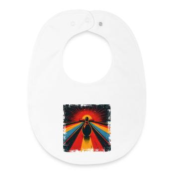 Bowling in vintage style - Baby Organic Bib - white - Front