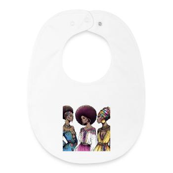 Afro style African Elegance - Baby Organic Bib - white - Front