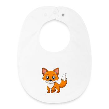 Fuchs Niedliches Maskottchen Zeichentrickfigur Kawaii - Baby Organic Lätzchen - Weiß - Vorne