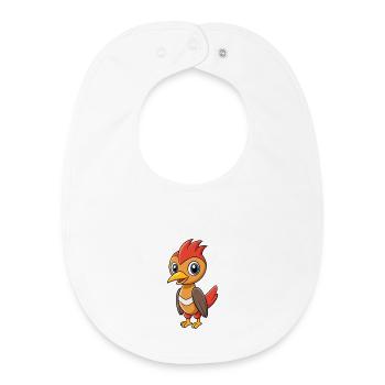 Pic Mignon Mascotte Personnage De Dessin Animé Kawaii - Bavoir bébé bio - blanc - Devant